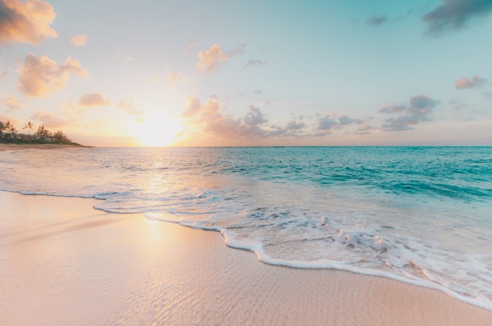 Sunset over a quiet beach